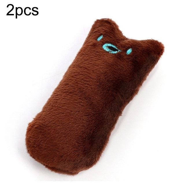 2 uds., juguetes con hierba gatera para rechinar los dientes, divertido juguete interactivo de peluche para gatos, gatitos y mascotas, juguete para masticar, garras, mordedura de pulgar, menta para gatos