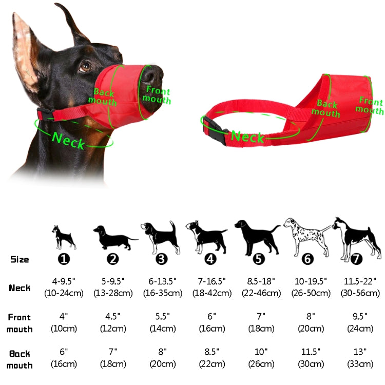 Proveedor de mascotas, bozal para perros, nailon transpirable, cómodo, malla suave, máscara bucal ajustable para mascotas, previene mordeduras, 14cm