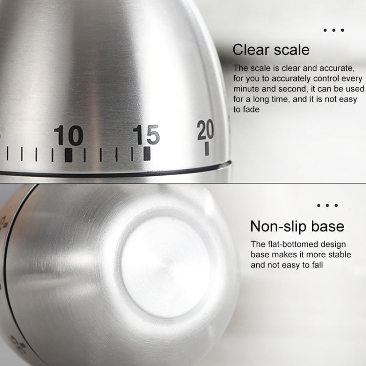 Temporizador mecánico para cocinar huevos, alarma, 60 minutos, herramientas de cocina de acero inoxidable, Mechanical Egg Timer