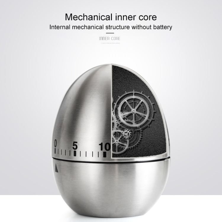 Temporizador mecánico para cocinar huevos, alarma, 60 minutos, herramientas de cocina de acero inoxidable, Mechanical Egg Timer