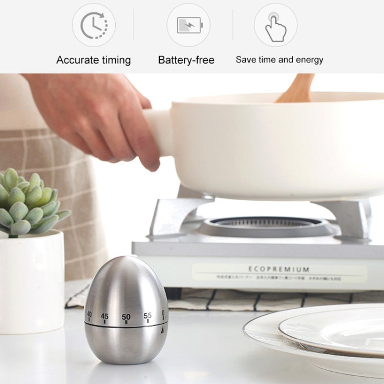 Temporizador mecánico para cocinar huevos, alarma, 60 minutos, herramientas de cocina de acero inoxidable, Mechanical Egg Timer