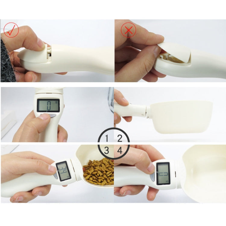 Cuchara medidora de pesaje electrónico portátil para comida de mascotas cuchara medidora de comida para perros y gatos, Measuring Spoon