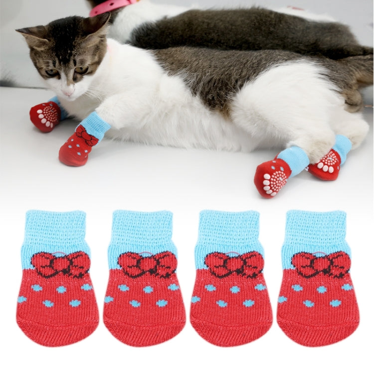 2 pares de zapatos para mascotas, perros, cachorros y gatos, zapatillas, calcetines antideslizantes, lindos para interiores, para perros pequeños, gatos, botas de nieve, calcetines, S, M