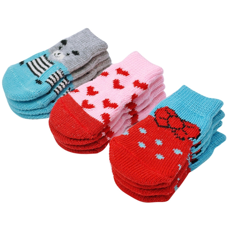 2 pares de zapatos para mascotas, perros, cachorros y gatos, zapatillas, calcetines antideslizantes, lindos para interiores, para perros pequeños, gatos, botas de nieve, calcetines, S, M