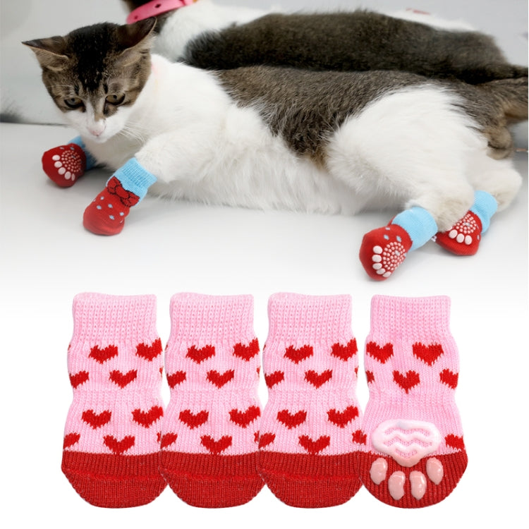 2 pares de zapatos para mascotas, perros, cachorros y gatos, zapatillas, calcetines antideslizantes, lindos para interiores, para perros pequeños, gatos, botas de nieve, calcetines, S, M