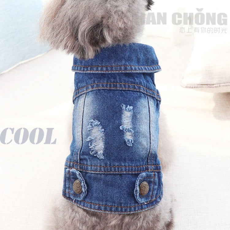 Chaleco pequeño de mezclilla con personalidad Retro, ropa para perros y mascotas, chaqueta para mascotas, L, XL, XS, M