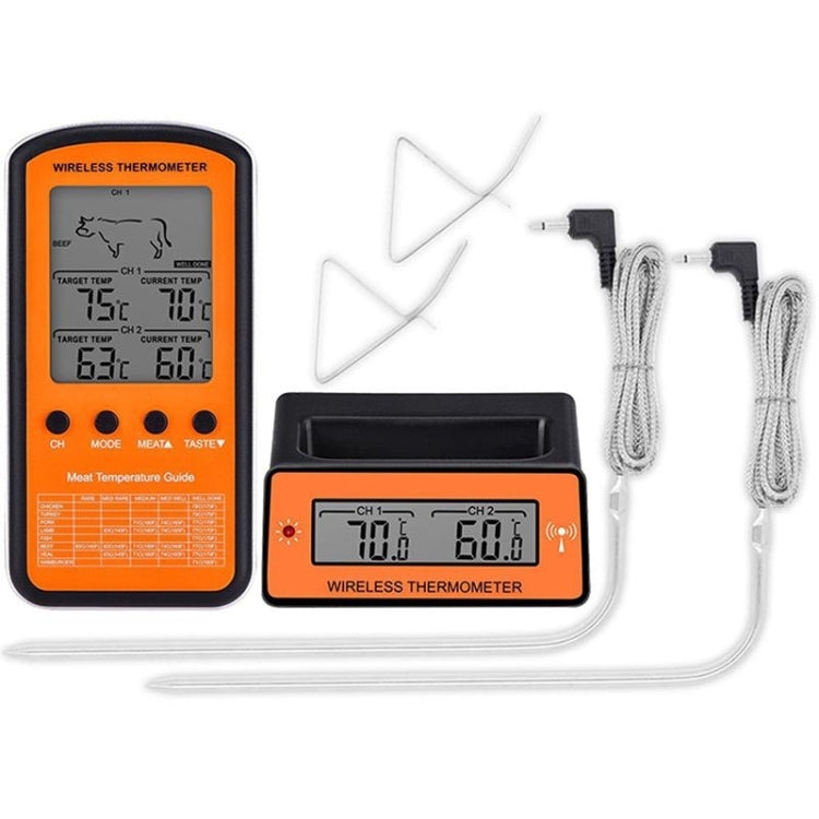 Termómetro remoto inalámbrico para barbacoa, sonda Dual Digital, termómetro para cocinar carne y horno, DTH-106
