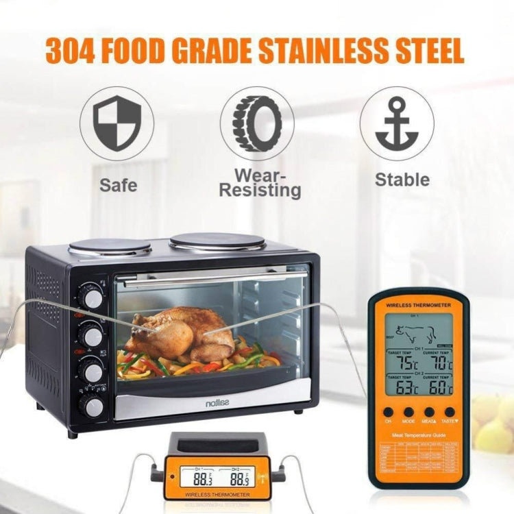 Termómetro remoto inalámbrico para barbacoa, sonda Dual Digital, termómetro para cocinar carne y horno, DTH-106