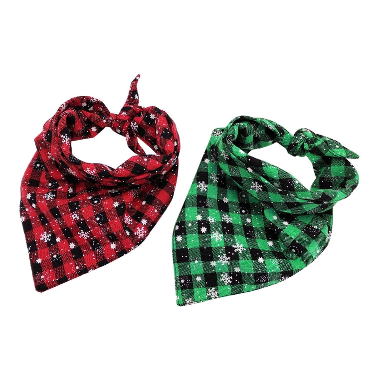 2 uds. Toalla triangular para mascotas, toalla de Saliva para perros con copos de nieve navideños, S, L