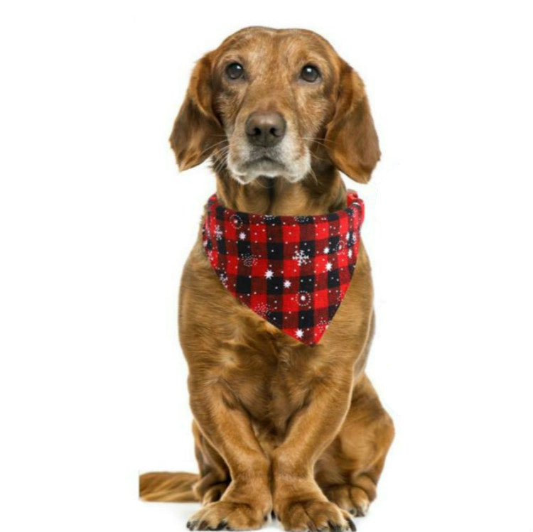 2 uds. Toalla triangular para mascotas, toalla de Saliva para perros con copos de nieve navideños, S, L