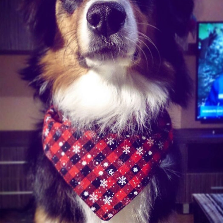 2 uds. Toalla triangular para mascotas, toalla de Saliva para perros con copos de nieve navideños, S, L