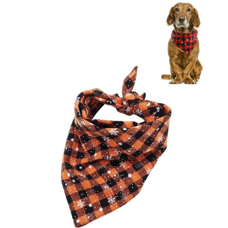 2 uds. Toalla triangular para mascotas, toalla de Saliva para perros con copos de nieve navideños, S, L