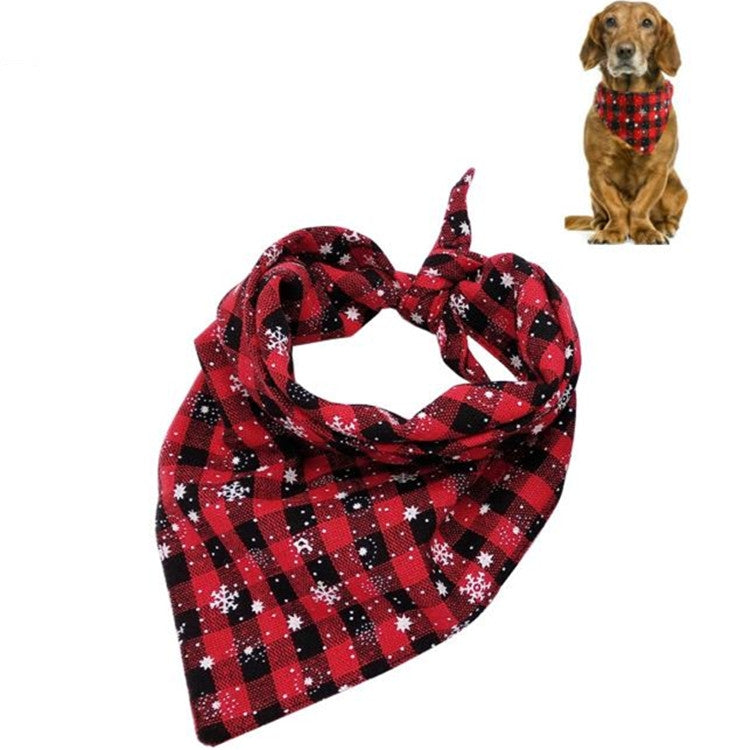 2 uds. Toalla triangular para mascotas, toalla de Saliva para perros con copos de nieve navideños, S, L