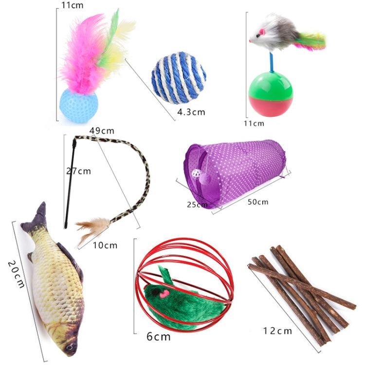 Juguete para gatos, pluma, ratón, divertido canal para gato, bola de Sisal, juguetes molares, 28 in 1 Cat Toy