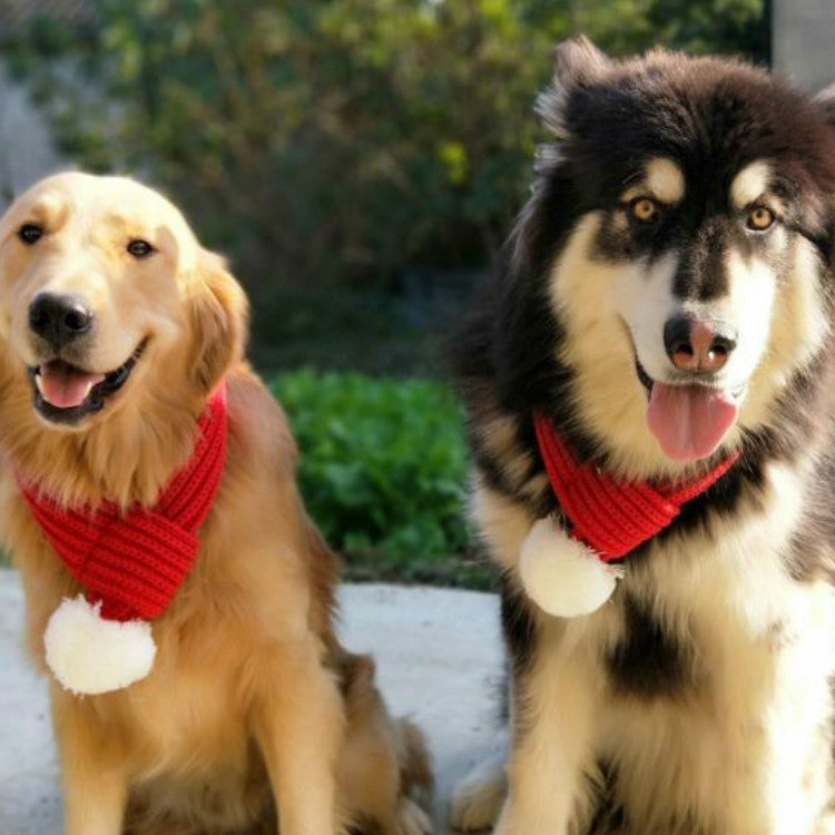 Bufanda de lana navideña para mascotas Toalla de saliva para perros mediana y grande, XXS, XS, S, M, L