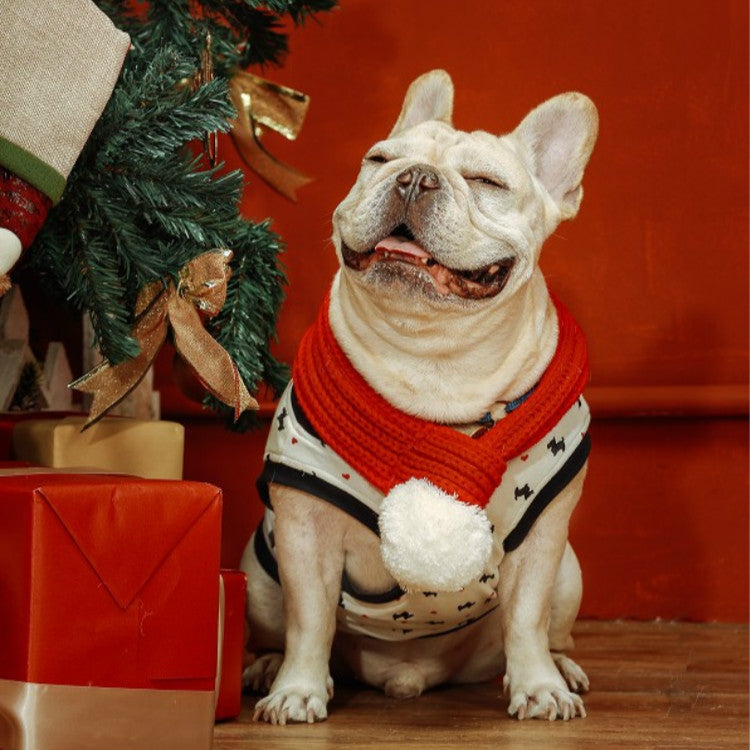 Bufanda de lana navideña para mascotas Toalla de saliva para perros mediana y grande, XXS, XS, S, M, L