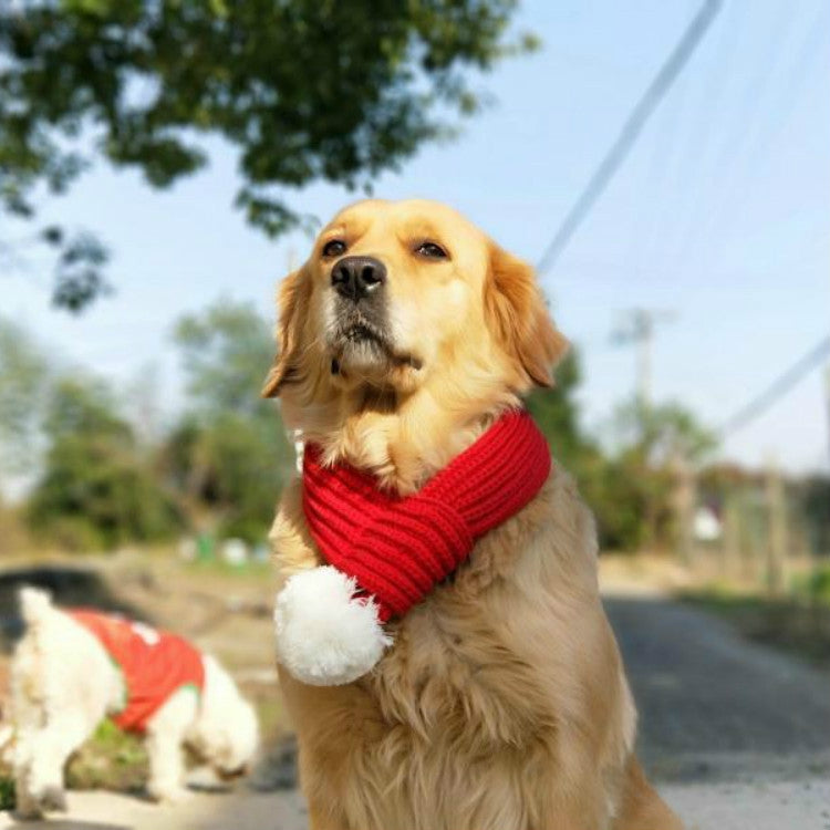 Bufanda de lana navideña para mascotas Toalla de saliva para perros mediana y grande, XXS, XS, S, M, L