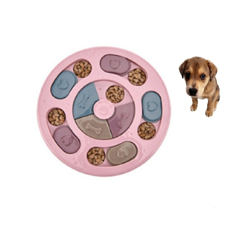 Juguete para mascotas, plato giratorio para comida para perros, rompecabezas para comer, suministros para cuencos para perros antiaplastantes, Round Style, Hexagon Style, Footprint Style