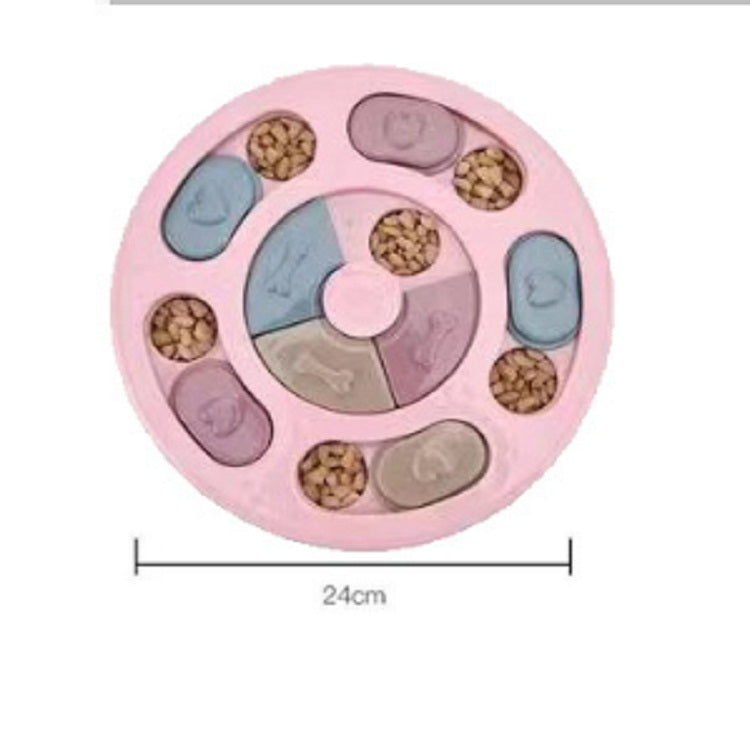 Juguete para mascotas, plato giratorio para comida para perros, rompecabezas para comer, suministros para cuencos para perros antiaplastantes, Round Style, Hexagon Style, Footprint Style