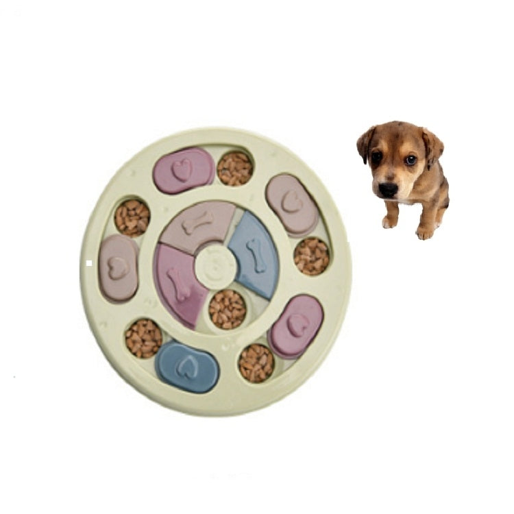 Juguete para mascotas, plato giratorio para comida para perros, rompecabezas para comer, suministros para cuencos para perros antiaplastantes, Round Style, Hexagon Style, Footprint Style