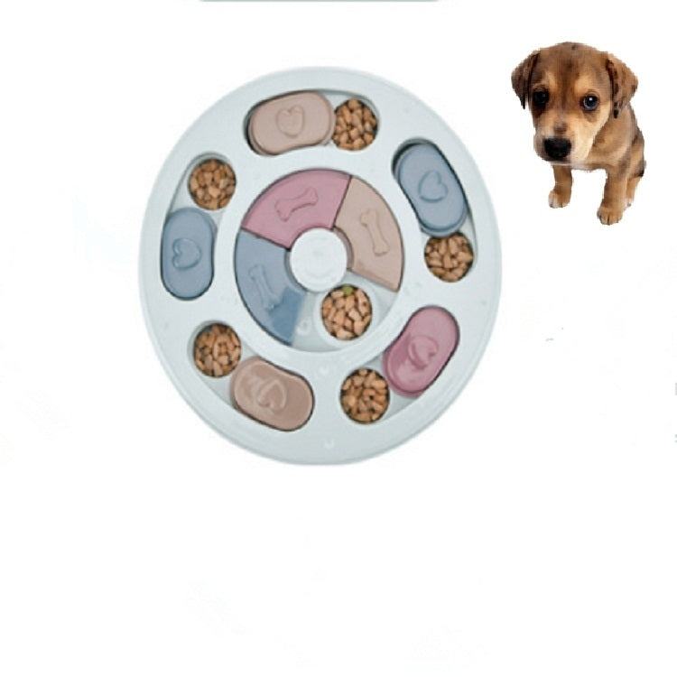 Juguete para mascotas, plato giratorio para comida para perros, rompecabezas para comer, suministros para cuencos para perros antiaplastantes, Round Style, Hexagon Style, Footprint Style