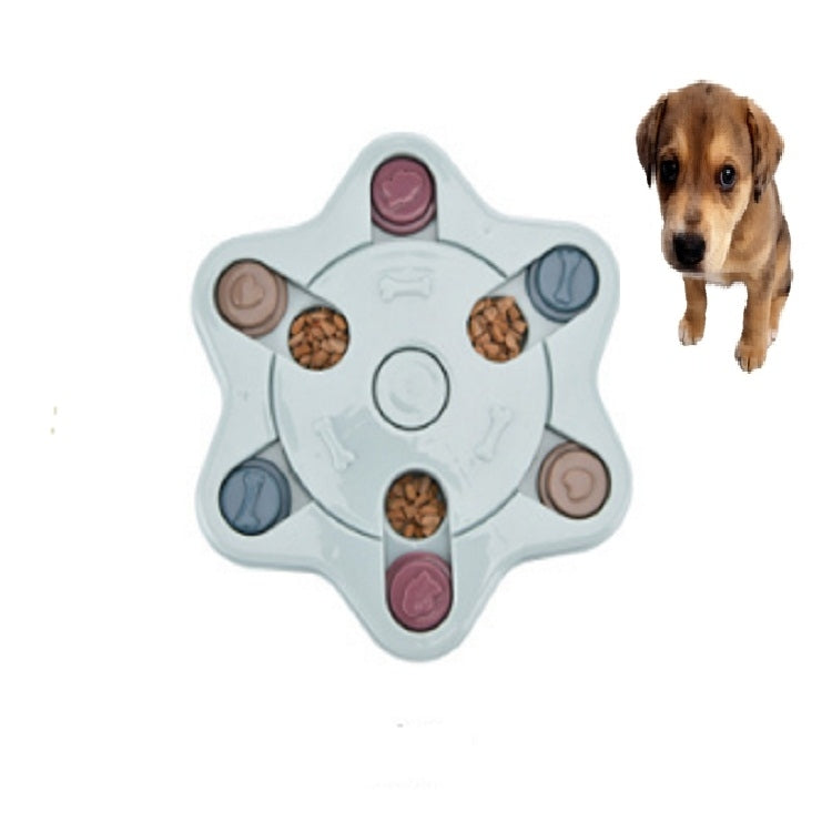 Juguete para mascotas, plato giratorio para comida para perros, rompecabezas para comer, suministros para cuencos para perros antiaplastantes, Round Style, Hexagon Style, Footprint Style