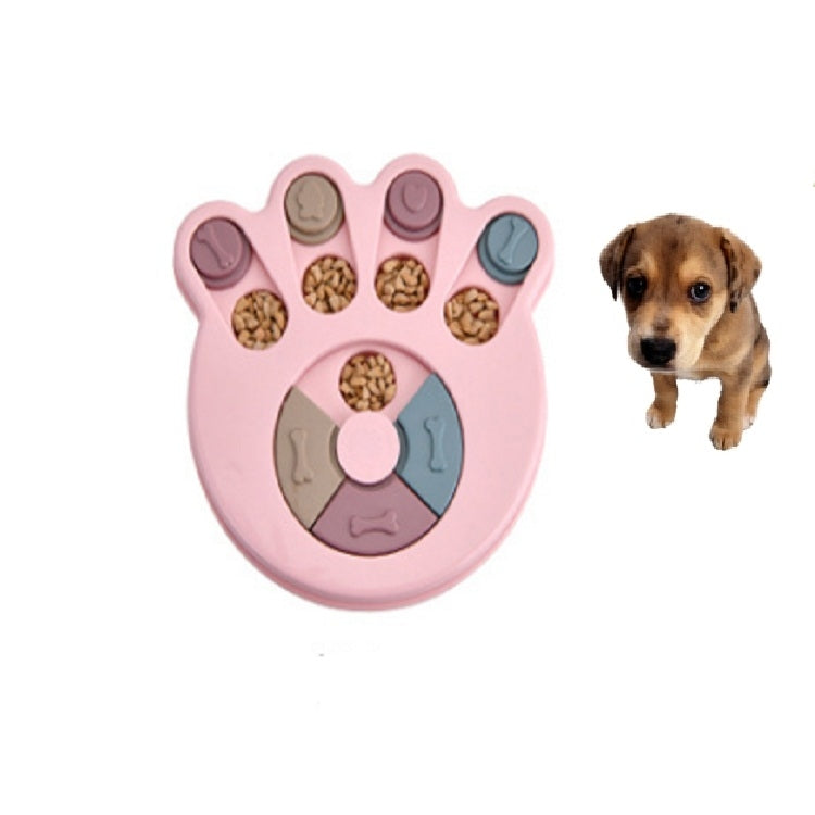 Juguete para mascotas, plato giratorio para comida para perros, rompecabezas para comer, suministros para cuencos para perros antiaplastantes, Round Style, Hexagon Style, Footprint Style