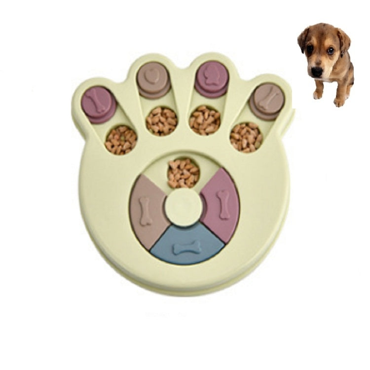 Juguete para mascotas, plato giratorio para comida para perros, rompecabezas para comer, suministros para cuencos para perros antiaplastantes, Round Style, Hexagon Style, Footprint Style
