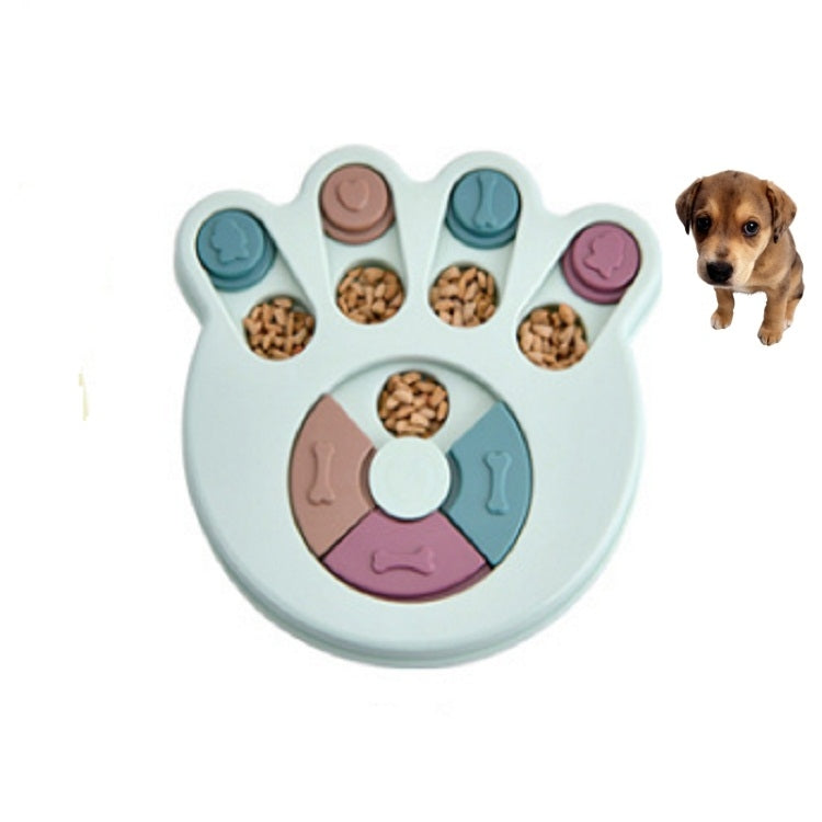 Juguete para mascotas, plato giratorio para comida para perros, rompecabezas para comer, suministros para cuencos para perros antiaplastantes, Round Style, Hexagon Style, Footprint Style