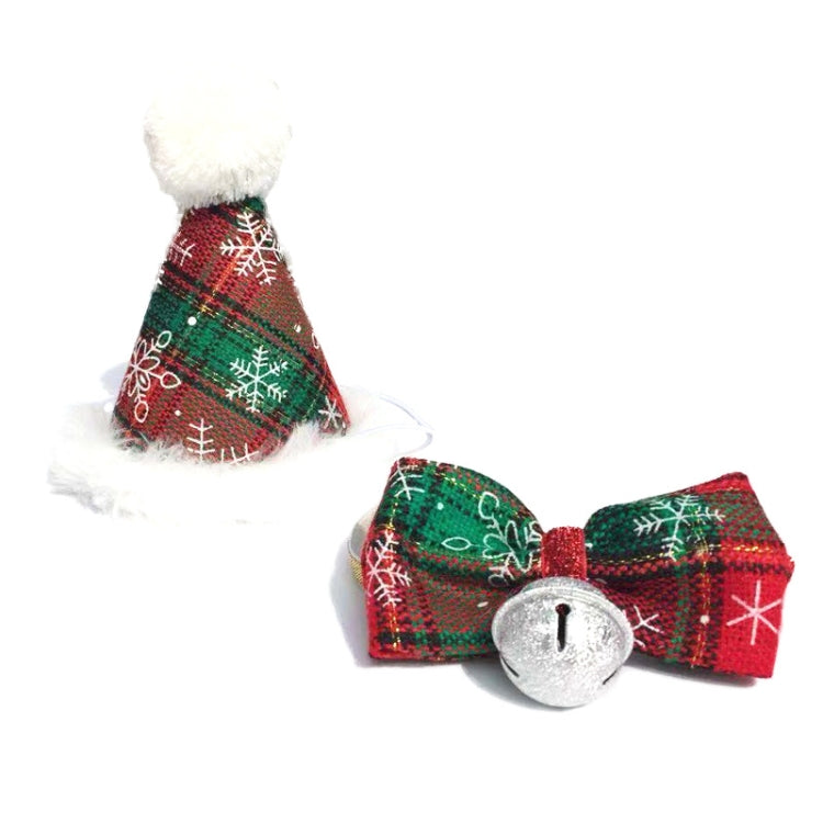 Juego de 2 piezas de sombrero navideño y pajarita para mascotas, accesorios navideños, Bow Tie Set