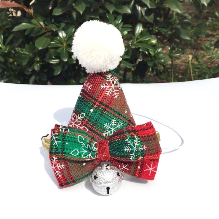 Juego de 2 piezas de sombrero navideño y pajarita para mascotas, accesorios navideños, Bow Tie Set