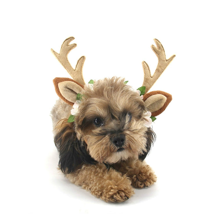 Accesorios navideños para mascotas, horquilla para perro, adorno para gato, diadema de asta navideña, S, M, L