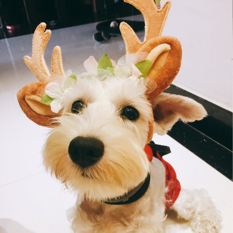 Accesorios navideños para mascotas, horquilla para perro, adorno para gato, diadema de asta navideña, S, M, L