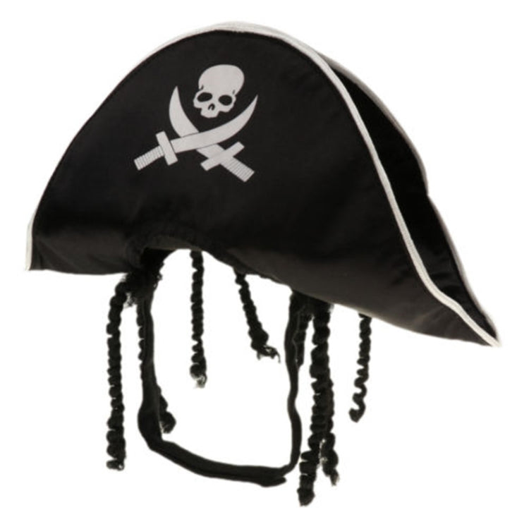 Suministros para mascotas Sombrero de pirata de Halloween Peluca para perros y gatos Sombrero de pirata blanco, White Pirate Hat,