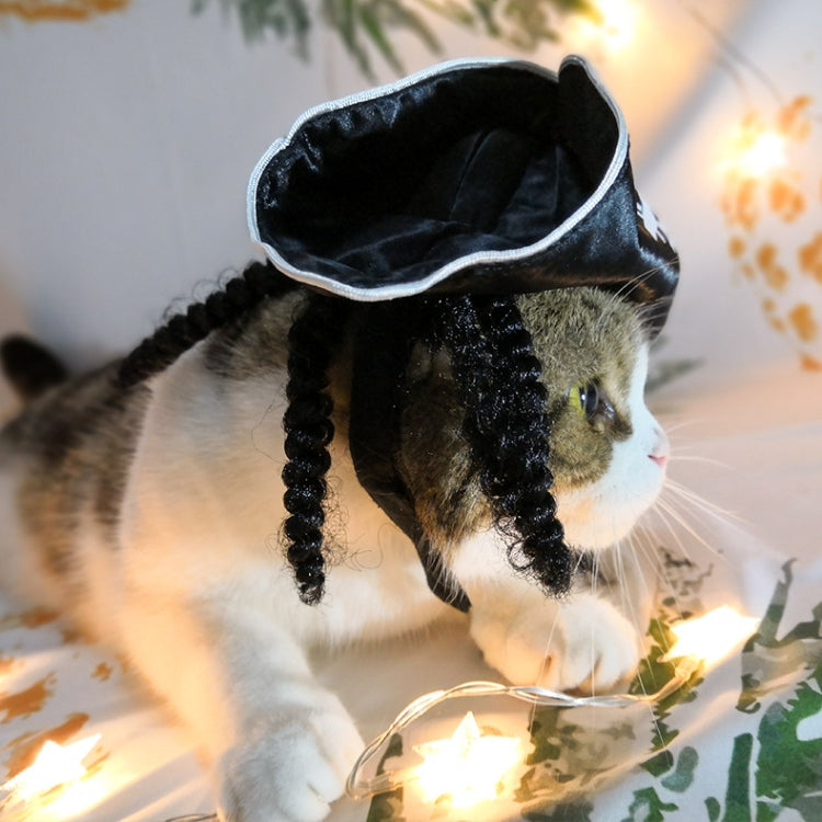 Suministros para mascotas Sombrero de pirata de Halloween Peluca para perros y gatos Sombrero de pirata blanco, White Pirate Hat,
