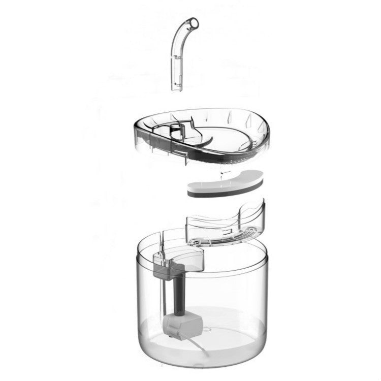 Dispensador de agua eléctrico para mascotas, silencioso y sin fugas, US Plug  Transparent Color, UK Plug Transparent Color, US Plug  Smart Induction Starter, EU Plug Smart Induction Starter