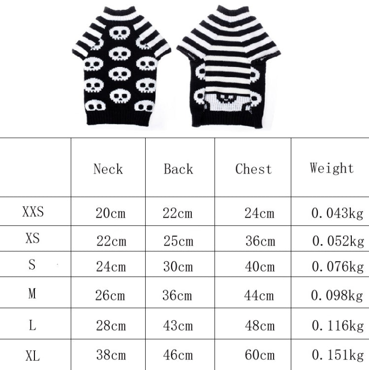 Disfraz de perro y gato con suéter para mascotas con calavera de Halloween, XXS, XS, S, M, L, XL