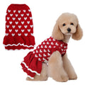 Otoño Invierno mascota rojo amor suéter festivo Navidad ropa para mascotas, XS, S, M, L, XL, XXL