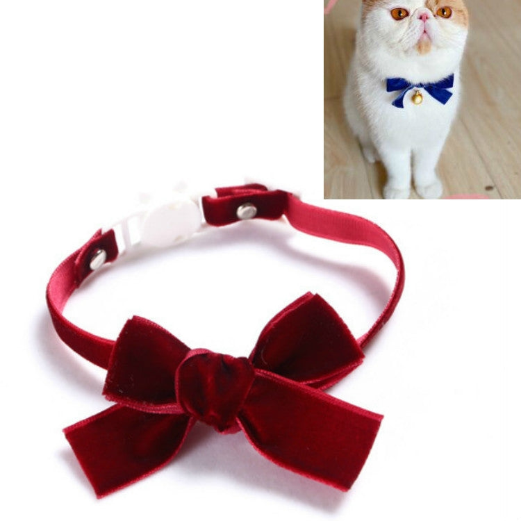 5 uds. Collar ajustable con lazo de terciopelo para mascotas, accesorios para pajarita para gato, perro y conejo, S 17-30cm Bowknot, S 17-30cm Bowknot With Bell