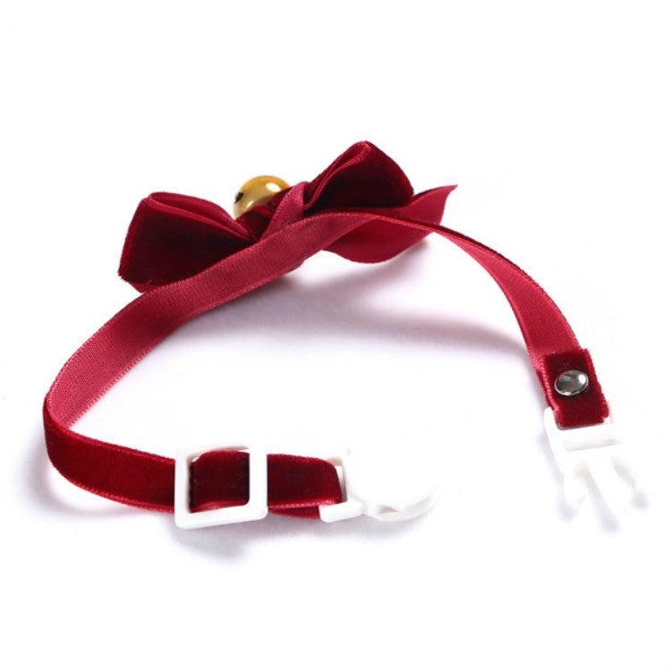 5 uds. Collar ajustable con lazo de terciopelo para mascotas, accesorios para pajarita para gato, perro y conejo, S 17-30cm Bowknot, S 17-30cm Bowknot With Bell