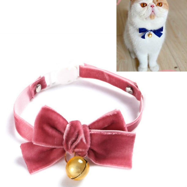5 uds. Collar ajustable con lazo de terciopelo para mascotas, accesorios para pajarita para gato, perro y conejo, S 17-30cm Bowknot, S 17-30cm Bowknot With Bell