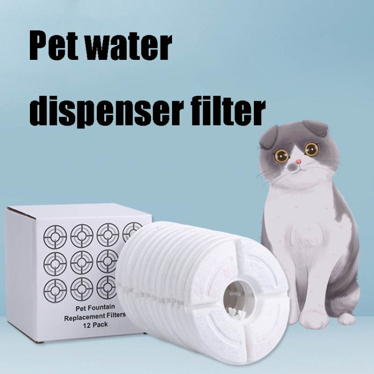 Dispensador de agua automático redondo para mascotas, núcleo de filtro de alto valor de yodo, filtro de carbón activado de cáscara de coco, algodón, 4 PCS/Box, 6 PCS/Box, 8 PCS/Box, 12 PCS/Box