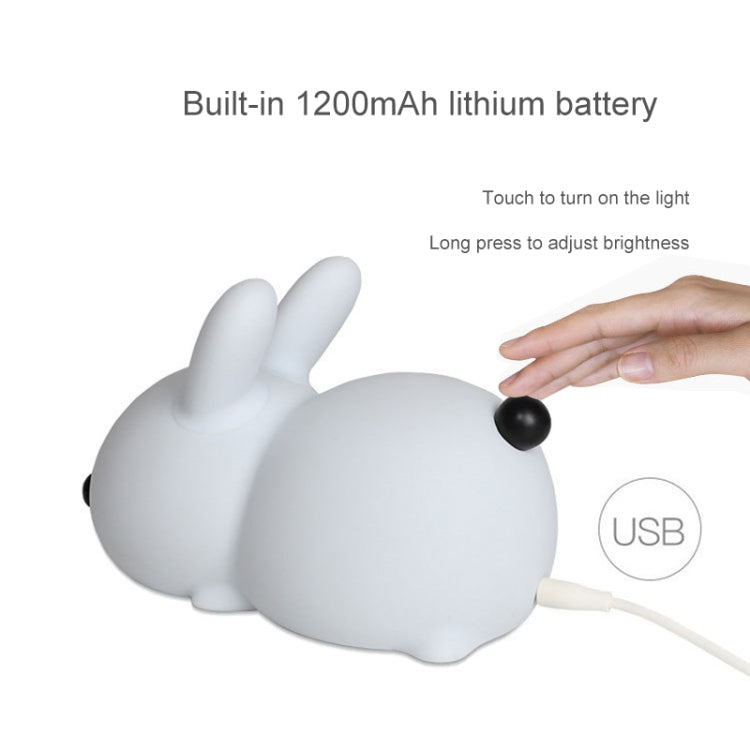 Conejo de silicona LED Luz nocturna Carga USB Luz de dos tonos Pat Light