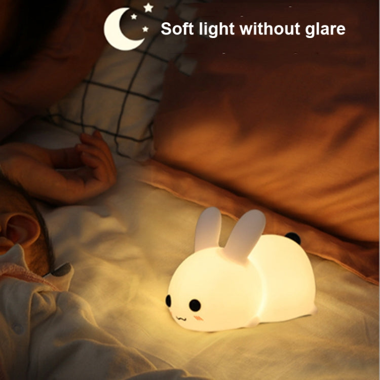 Conejo de silicona LED Luz nocturna Carga USB Luz de dos tonos Pat Light