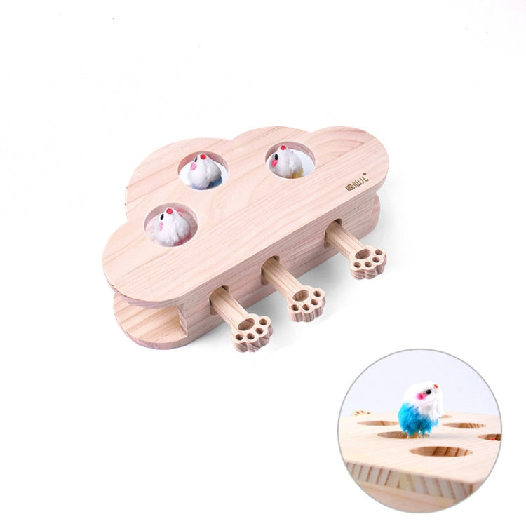Juguetes para hámster y gatos Suministros para gatos de madera maciza, Cloud Hairy Mouse