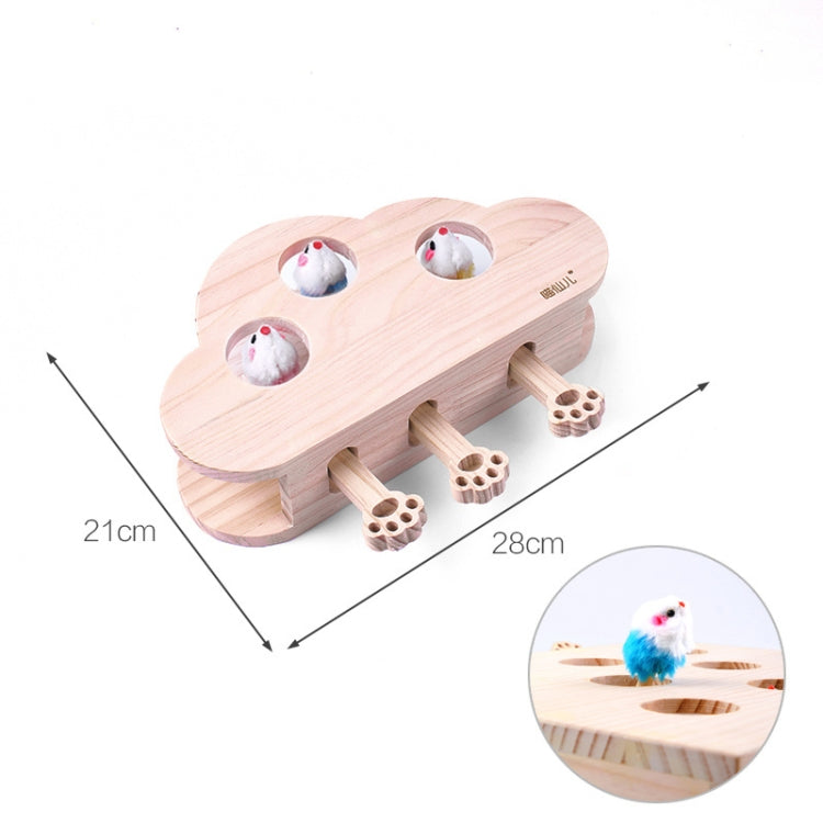 Juguetes para hámster y gatos Suministros para gatos de madera maciza, Cloud Hairy Mouse