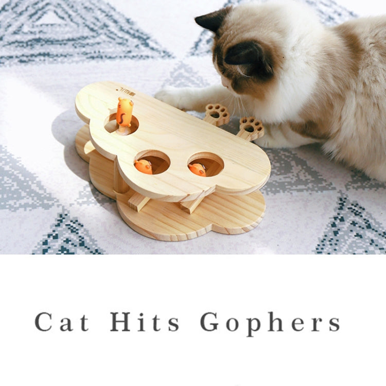 Juguetes para hámster y gatos Suministros para gatos de madera maciza, Cloud Hairy Mouse