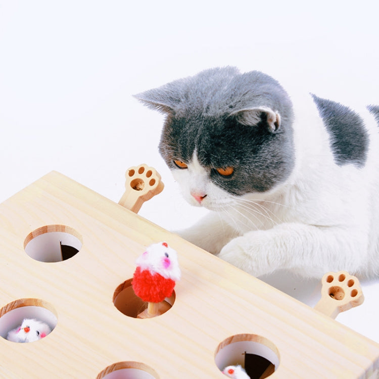 Juguetes para hámster y gatos Suministros para gatos de madera maciza, Cloud Hairy Mouse