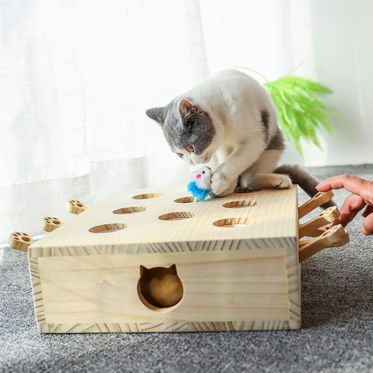 Juguetes para hámster y gatos Suministros para gatos de madera maciza, Cloud Hairy Mouse