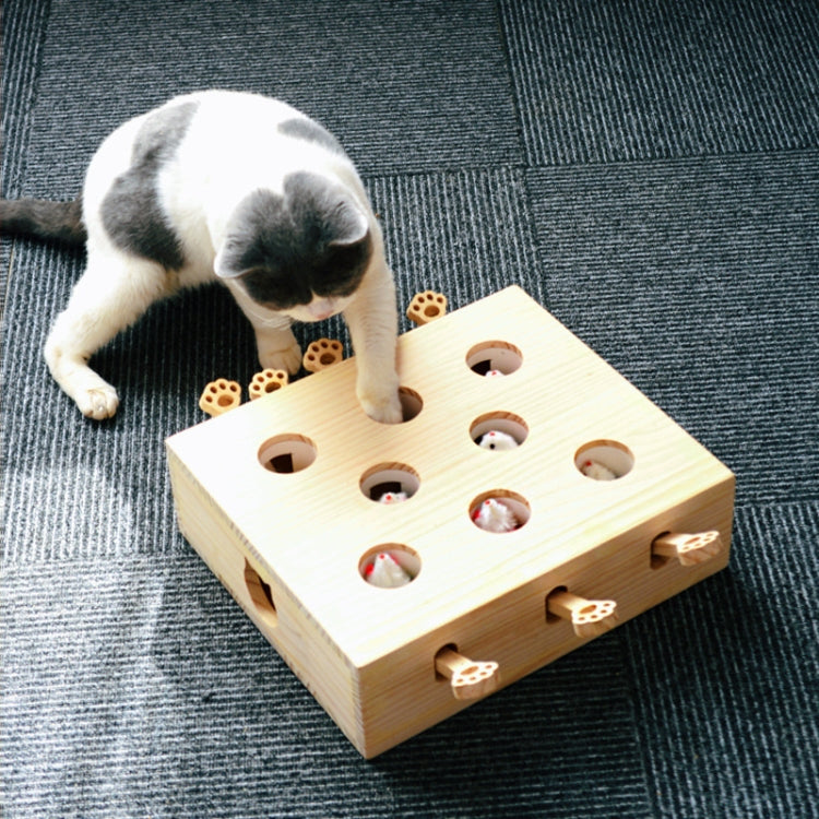 Juguetes para hámster y gatos Suministros para gatos de madera maciza, Cloud Hairy Mouse